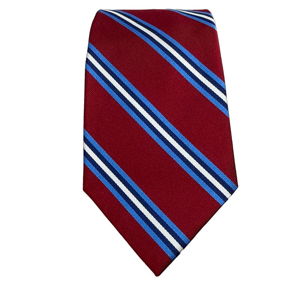 Brooks Brothers 346 Tie Men's Silk Red Blue Diagonal Stripe USA Necktie